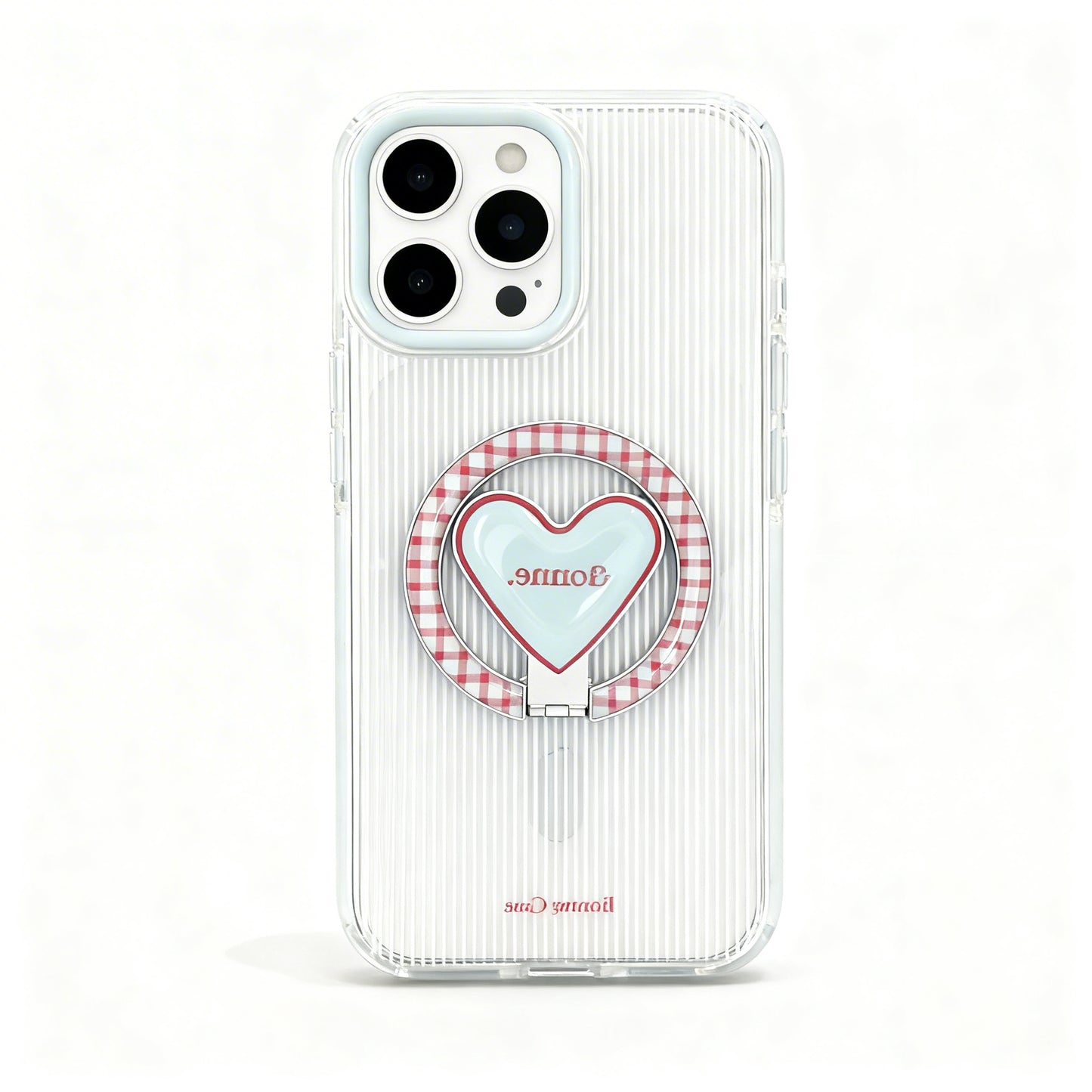 Pink Brown Striped Soft Magnetic Phone Case for iPhone