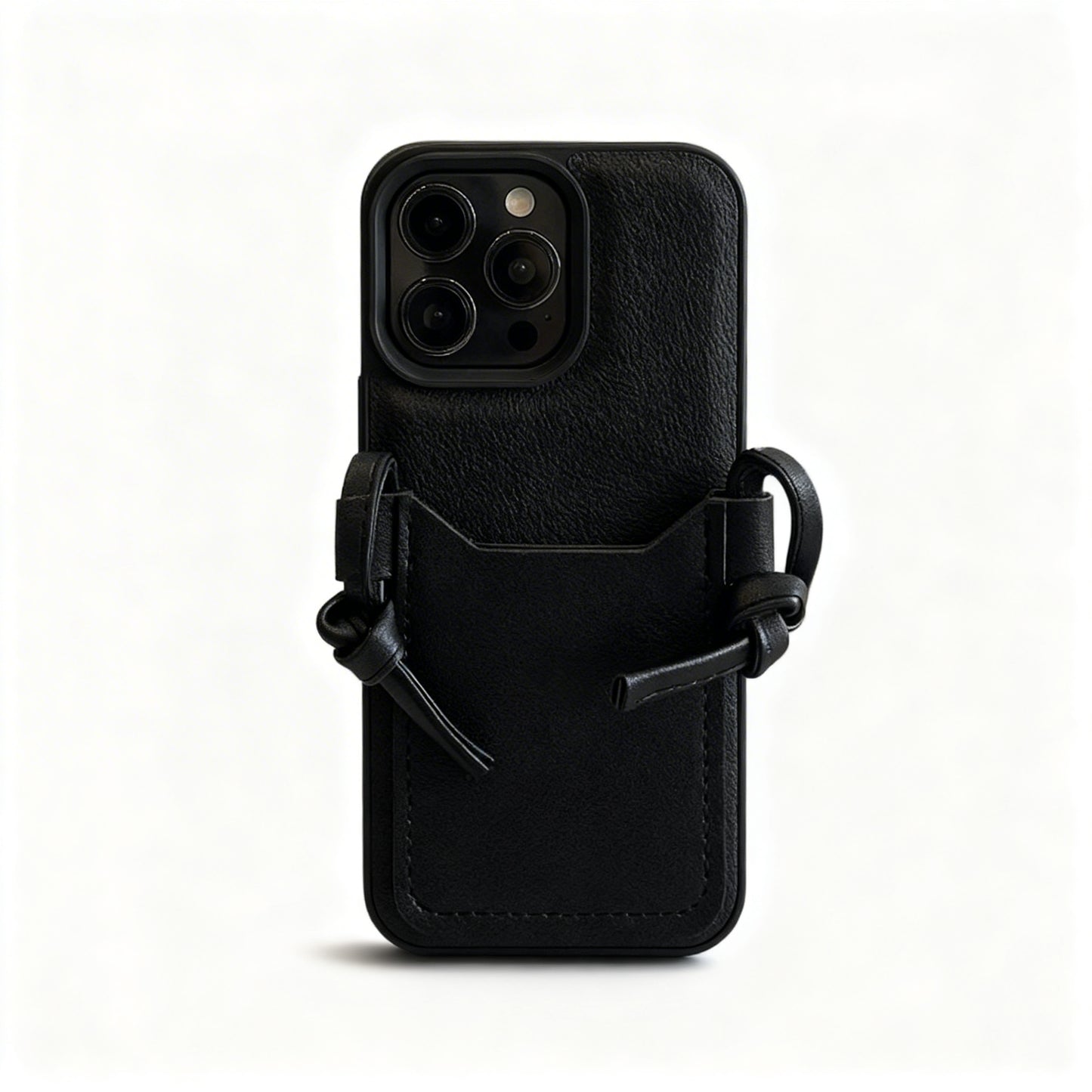 Black Cute Dog Print Crossbody Phone Case for iPhone