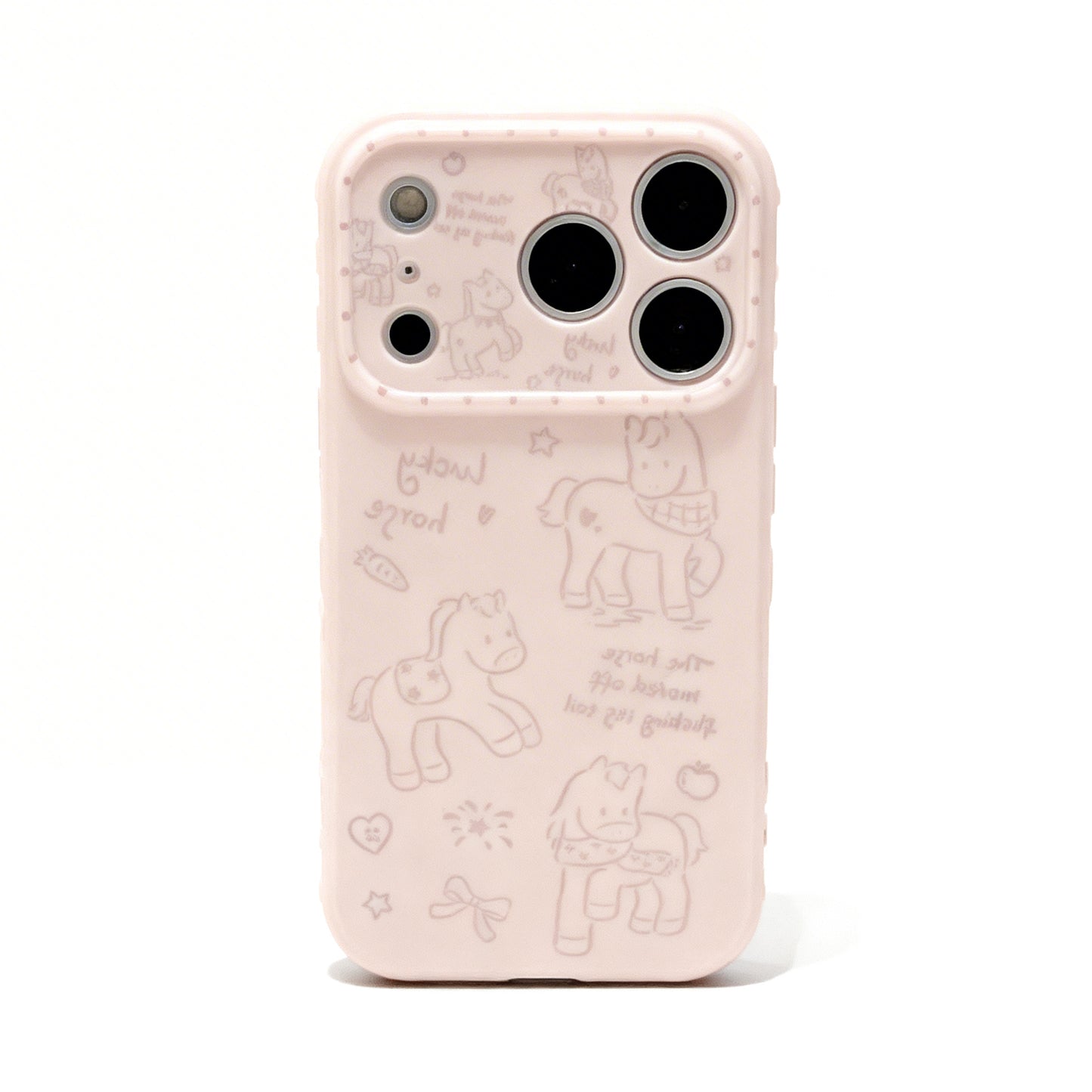 Cute Line Art Horse Soft Phone Case for iPhone