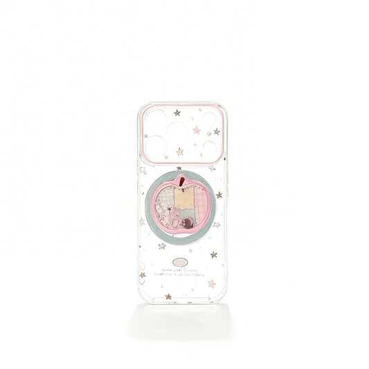 Pink Patchwork Soft Phone Case with Magnetic Stand for iPhone