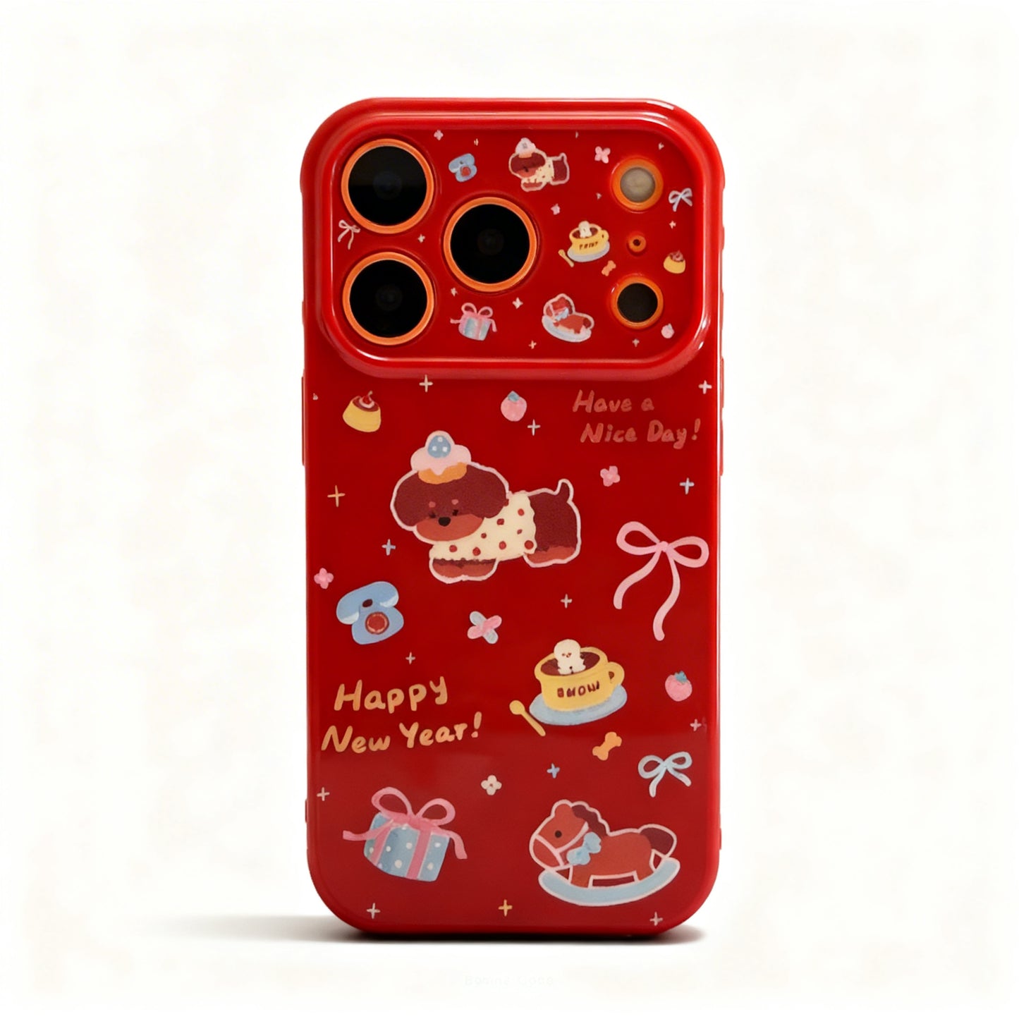 Red Cute Cartoon Soft Phone Case for iPhone
