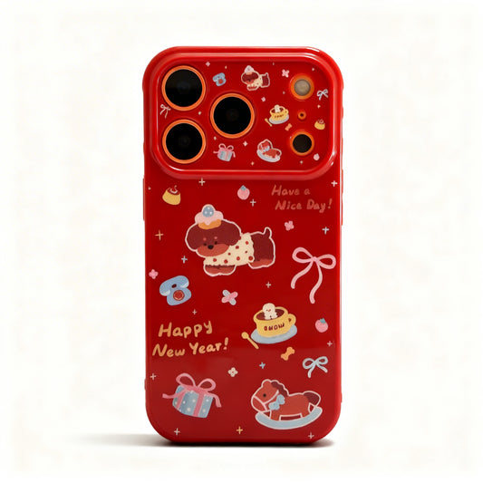 Red Cute Cartoon Soft Phone Case for iPhone