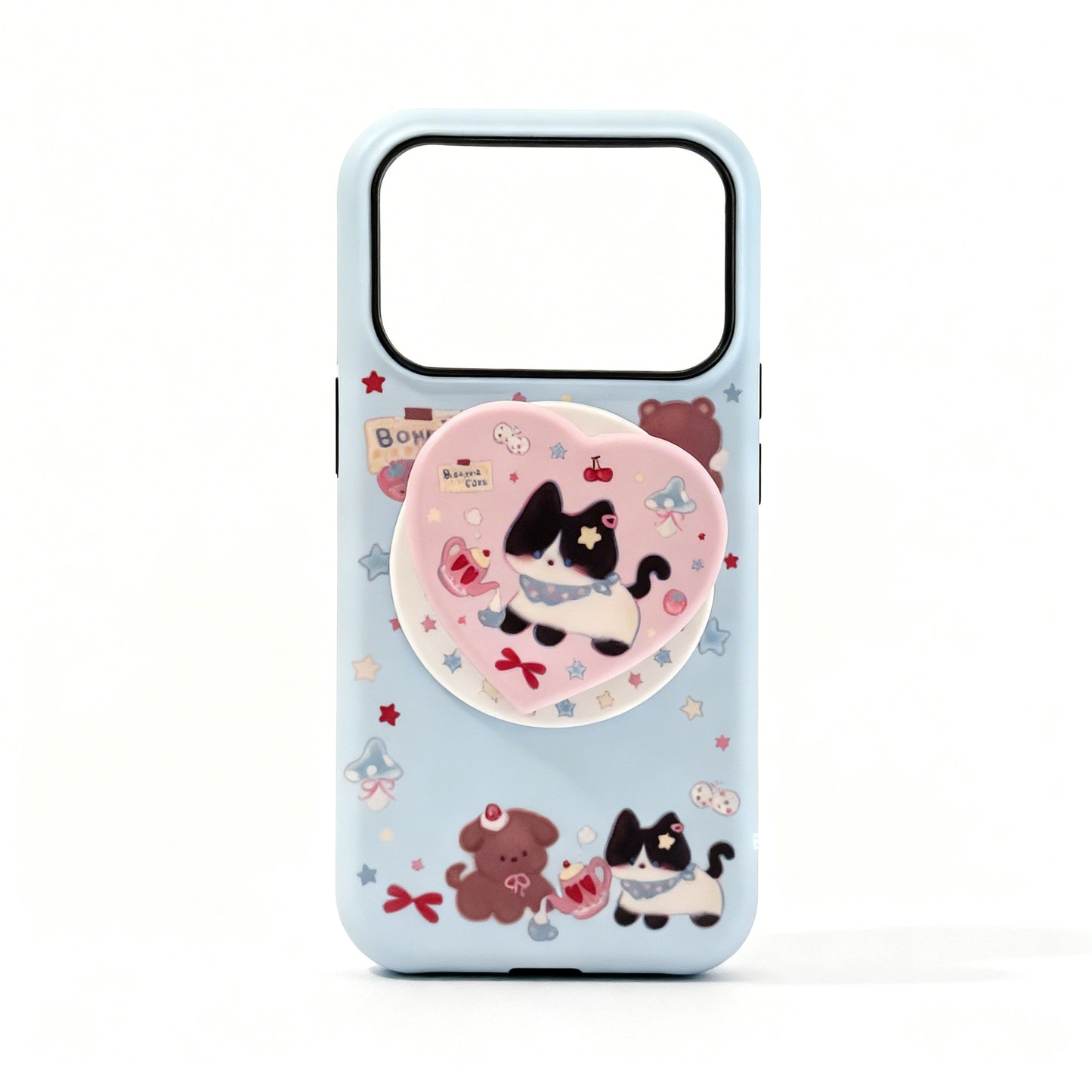 Cute Cat Design Magnetic Stand Phone Case for iPhone