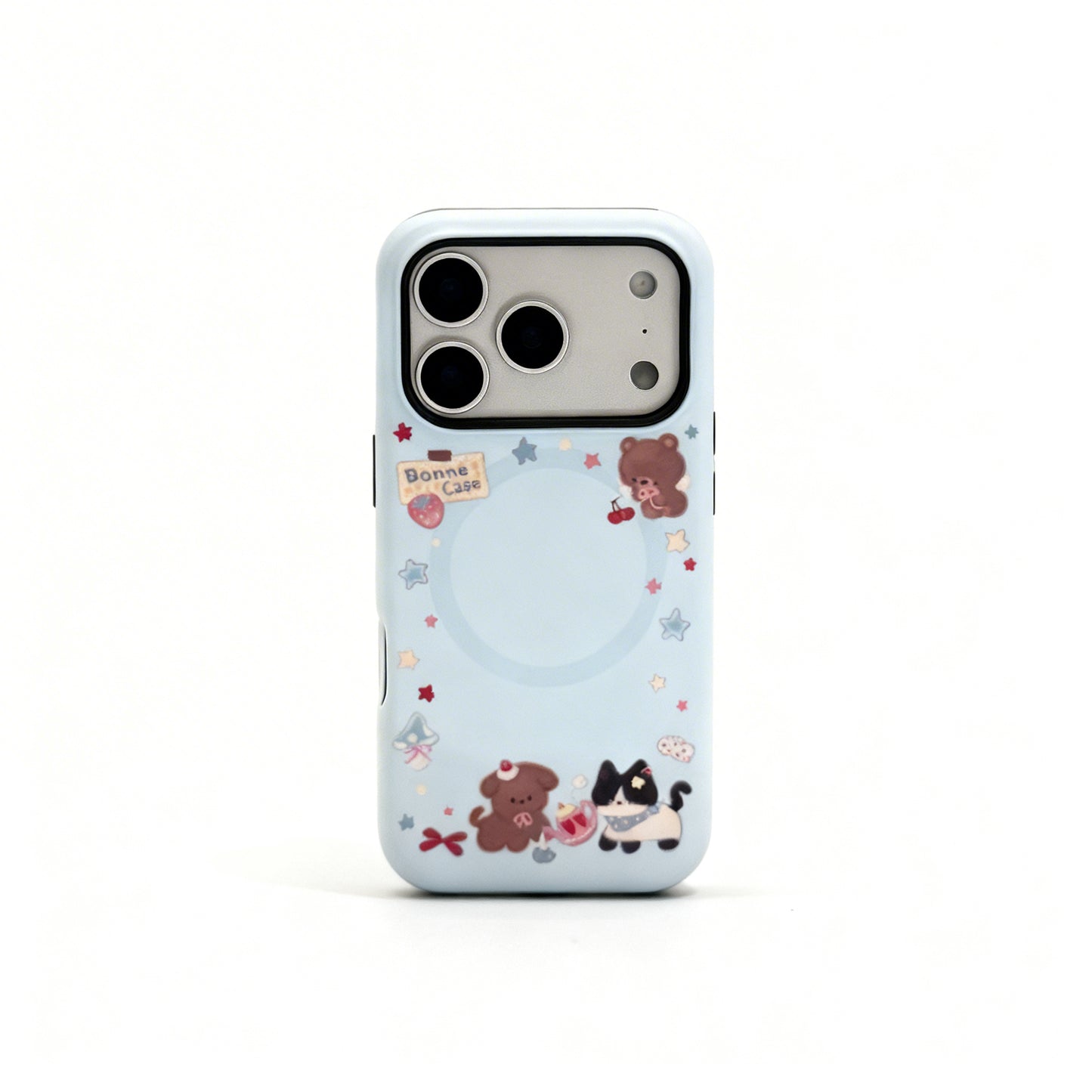 Cute Cat Design Magnetic Stand Phone Case for iPhone