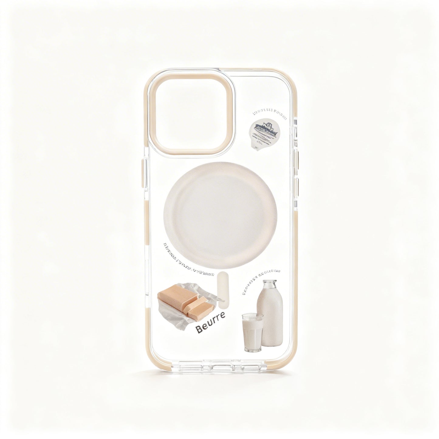 Clear Cream Bagel Design Soft Phone Case for iPhone
