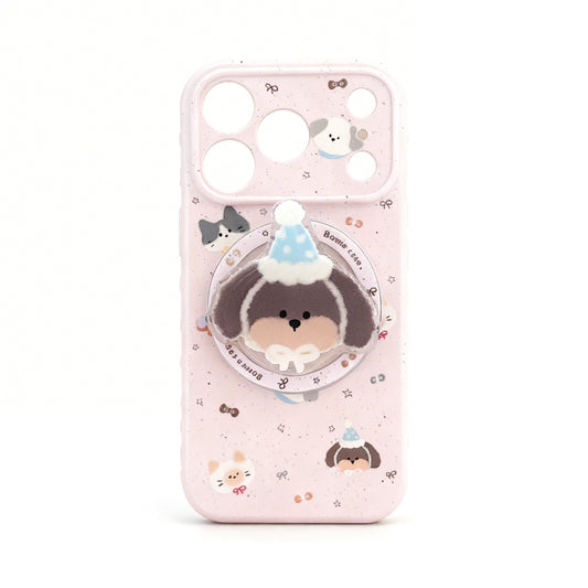 Cute Cartoon Dog Magnetic Stand Phone Case for iPhone