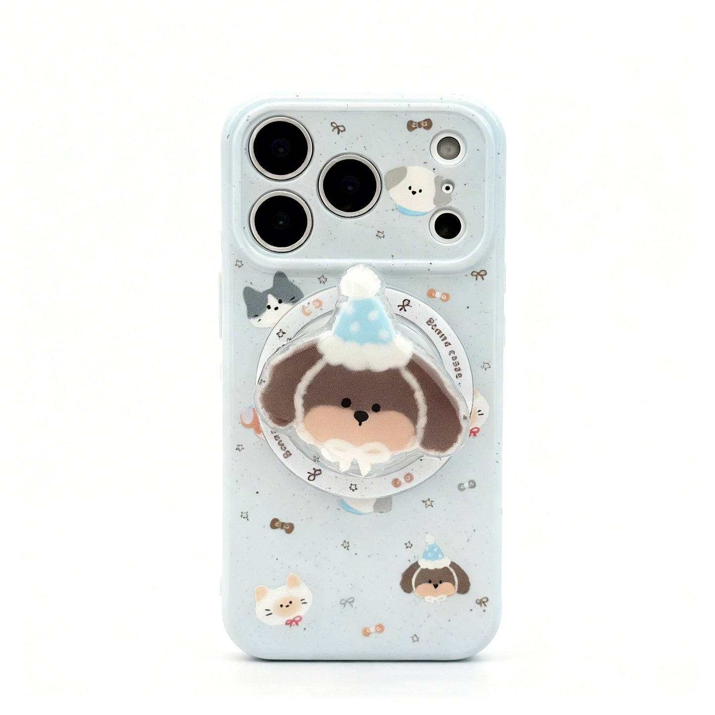 Cute Cartoon Dog Magnetic Stand Phone Case for iPhone