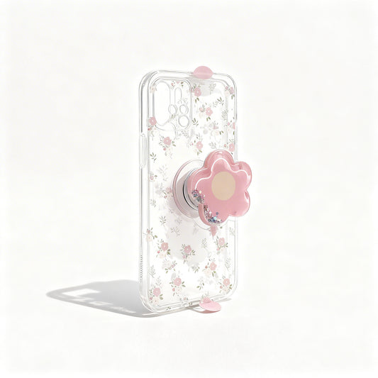 Pink Floral Stand Phone Case for iPhone
