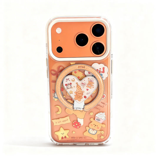 Cute Yellow Dog Magnetic Stand Phone Case for iPhone