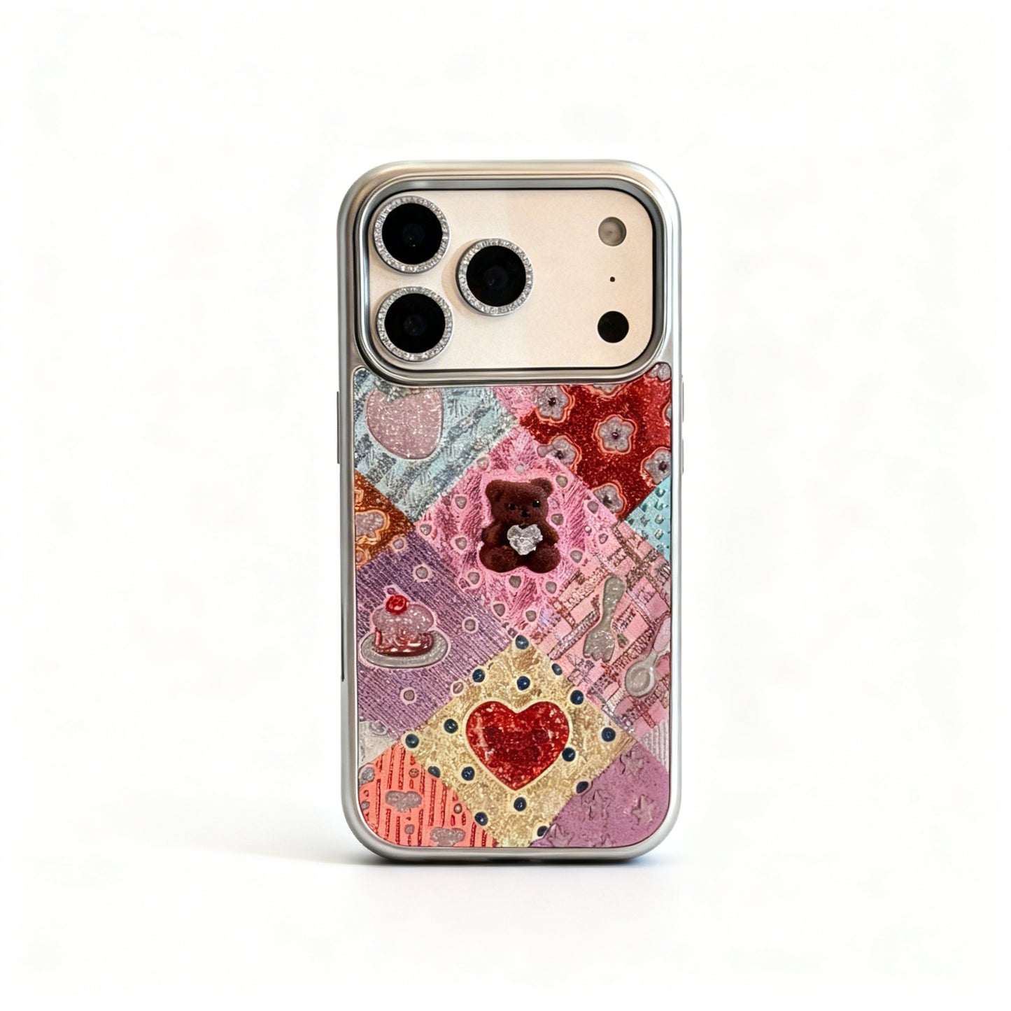 Spring Colorful Bear Glitter Phone Case for iPhone