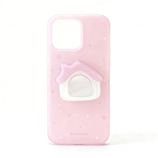 Pink Cottage Mirror Stand Phone Case for iPhone