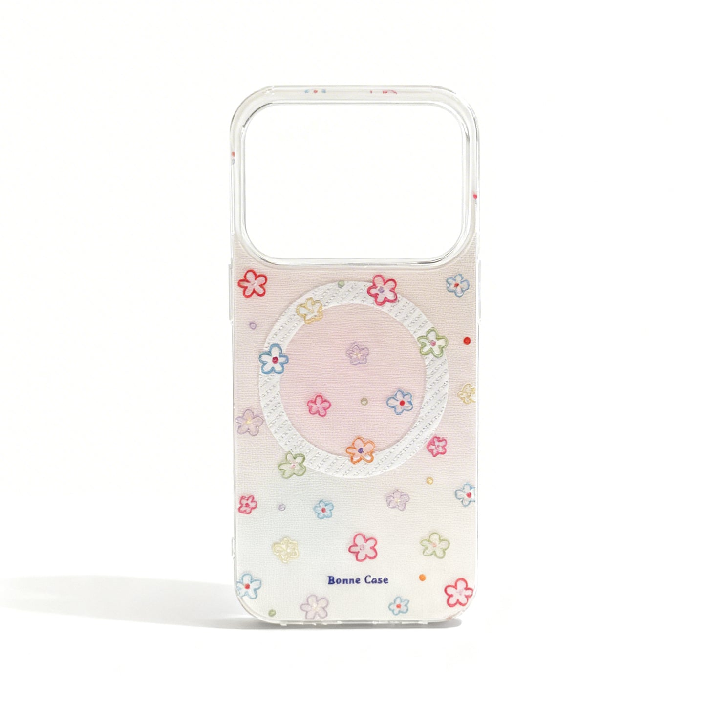 Blue Floral Magnetic Stand Phone Case for iPhone