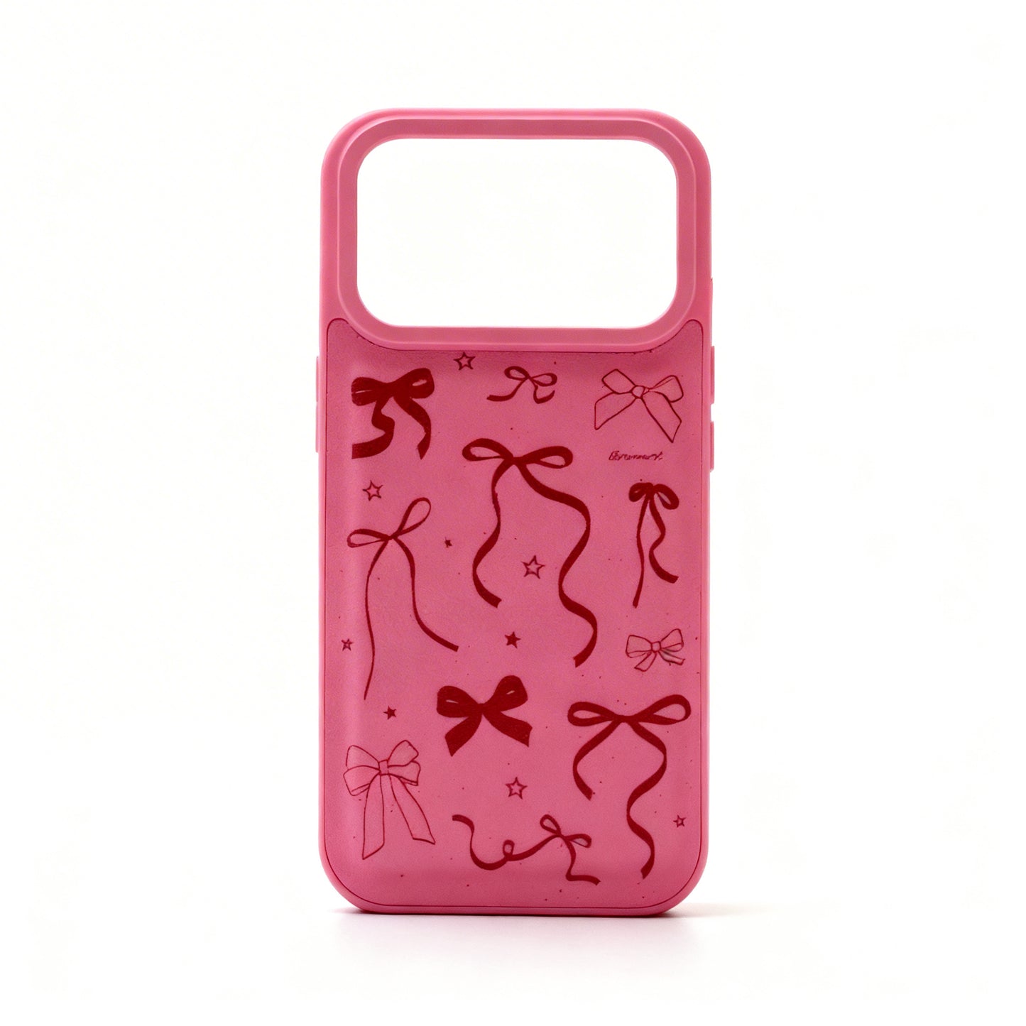 Hot Pink Bow Soft Phone Case for iPhone
