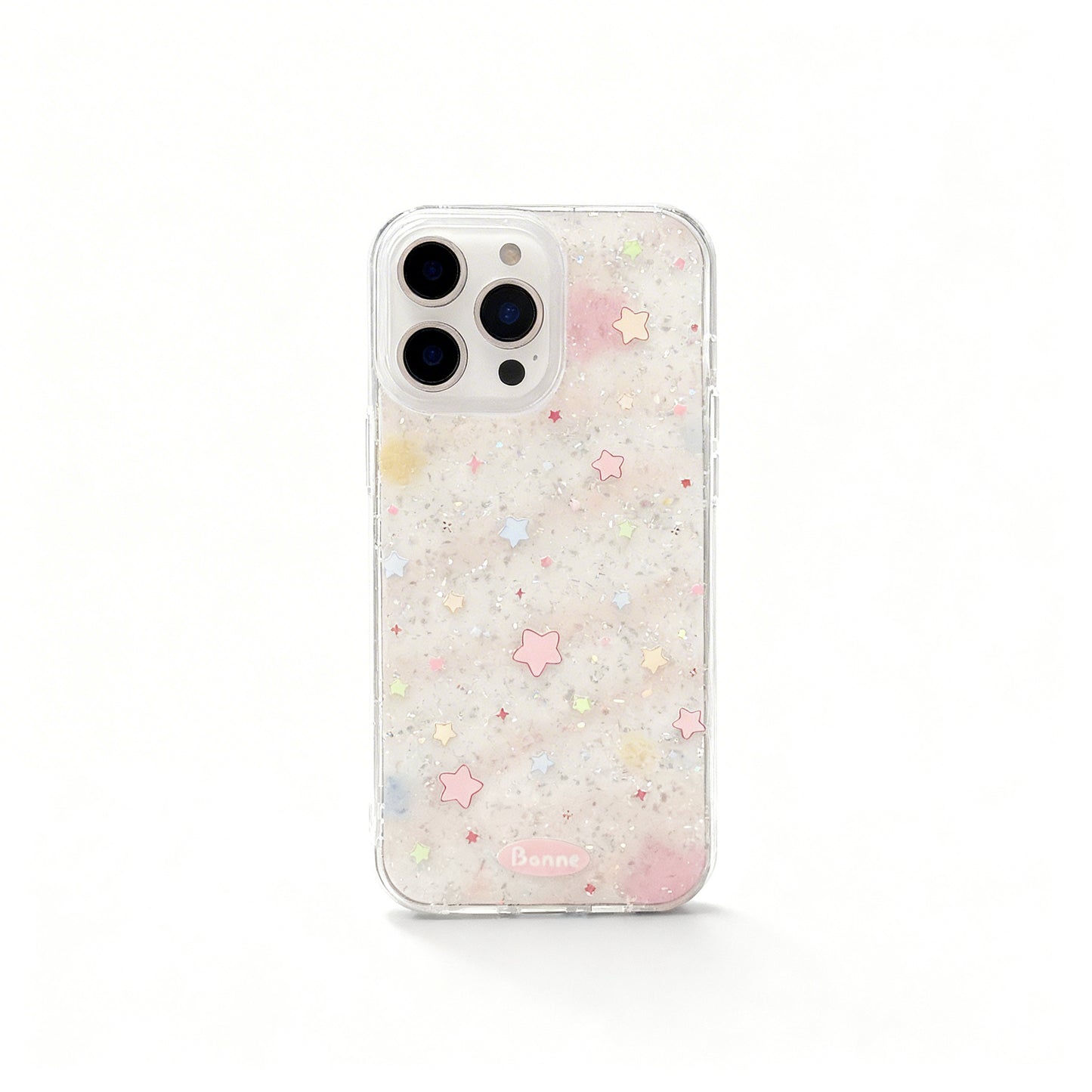 Korean Style Pink Star Print Soft Phone Case for iPhone