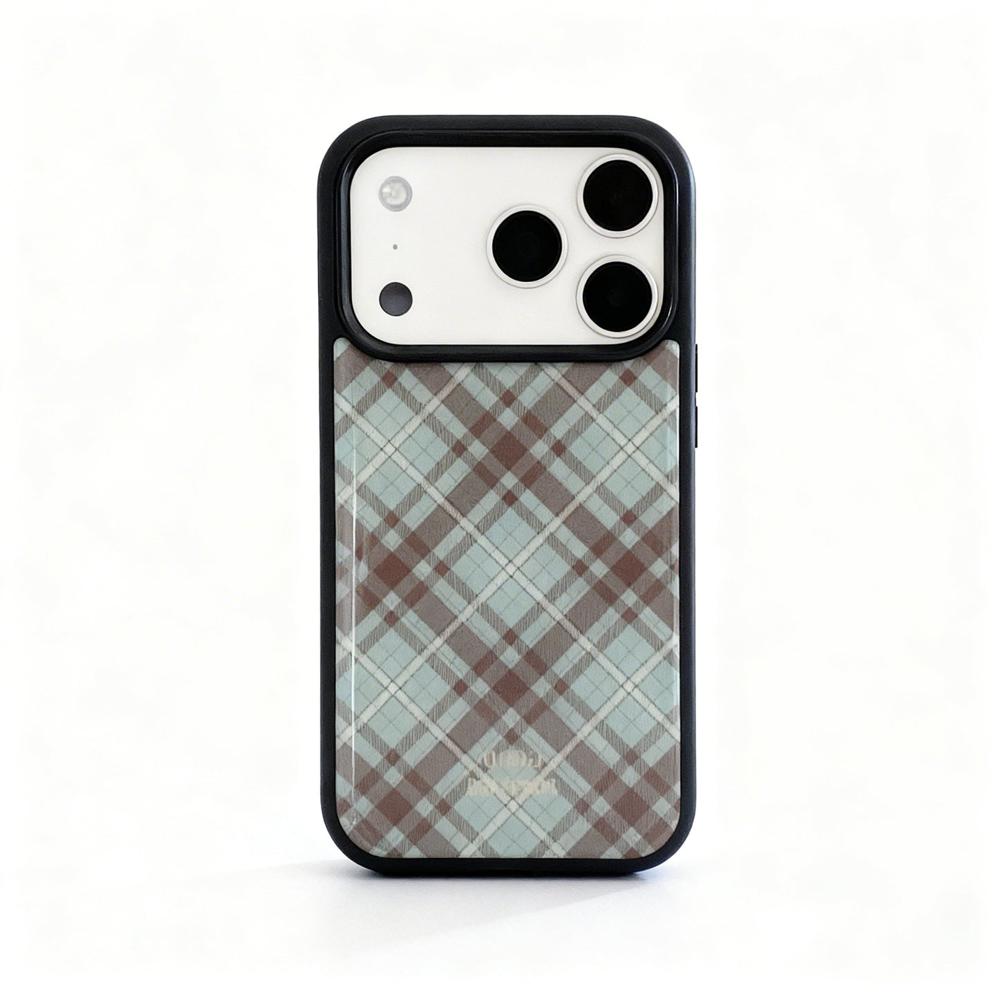 Tea Green Plaid Shockproof Phone Case for iPhone