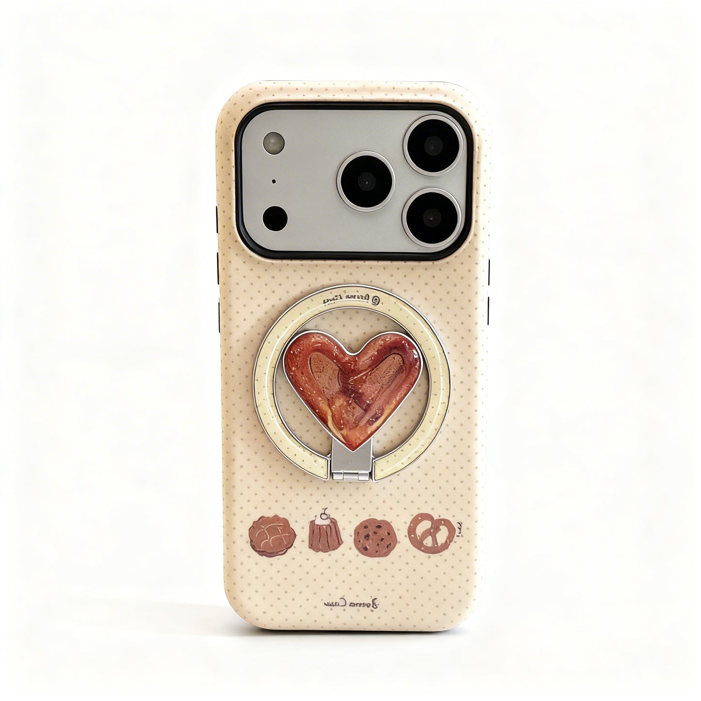 Cute Cookie Print Magnetic Stand Phone Case for iPhone