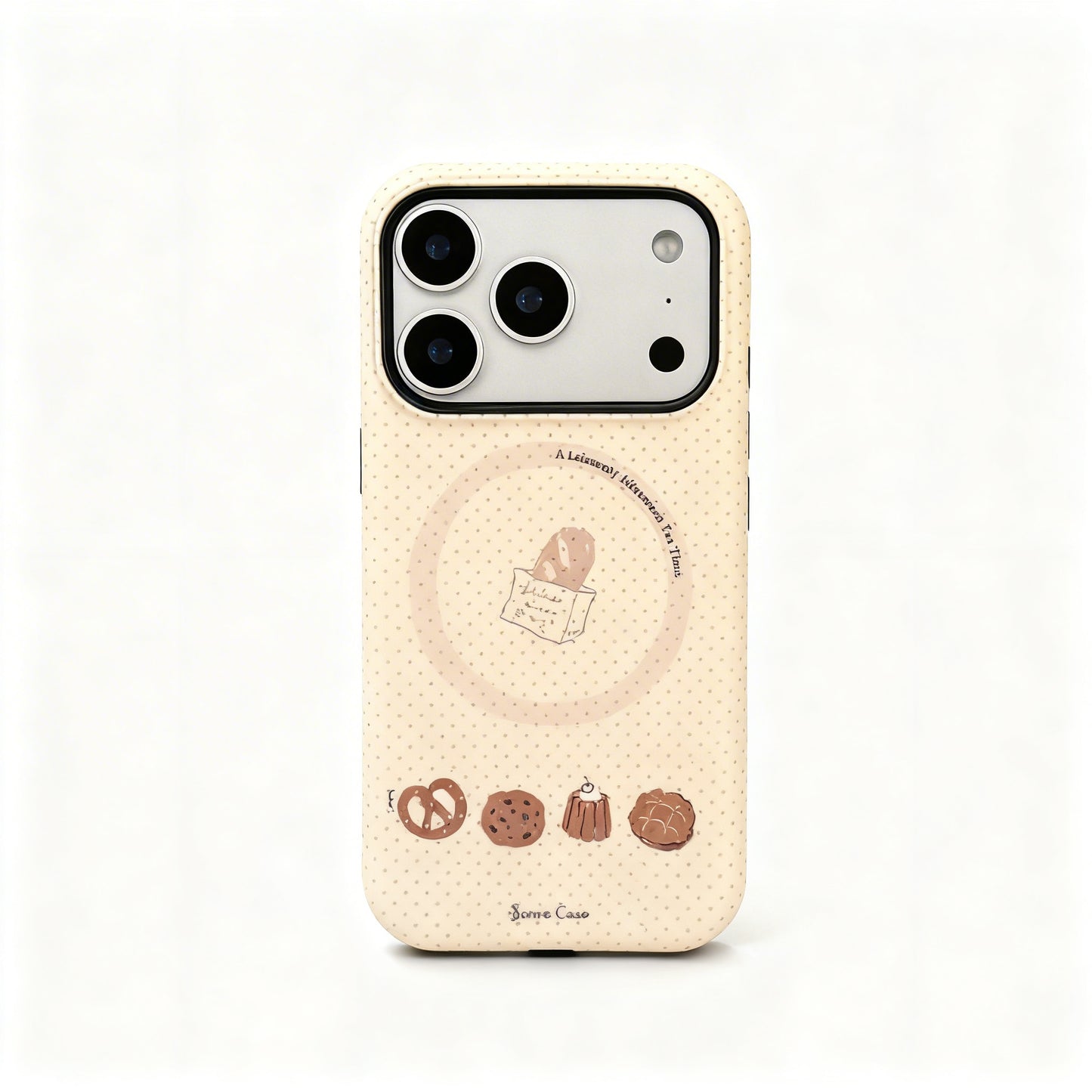 Cute Cookie Print Magnetic Stand Phone Case for iPhone
