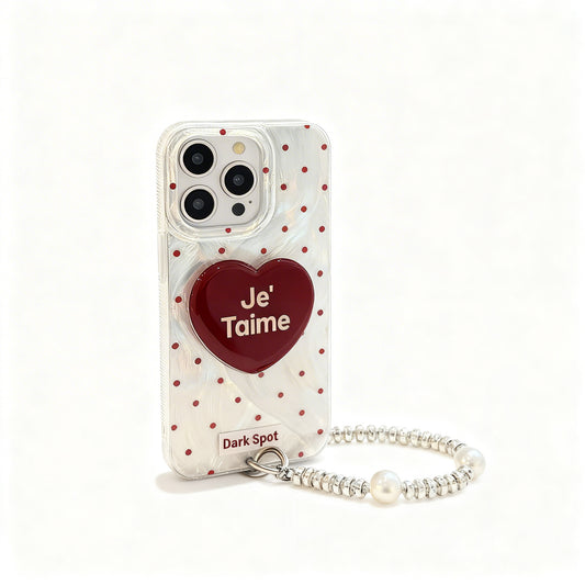 Vintage Red Heart Stand Phone Case for iPhone
