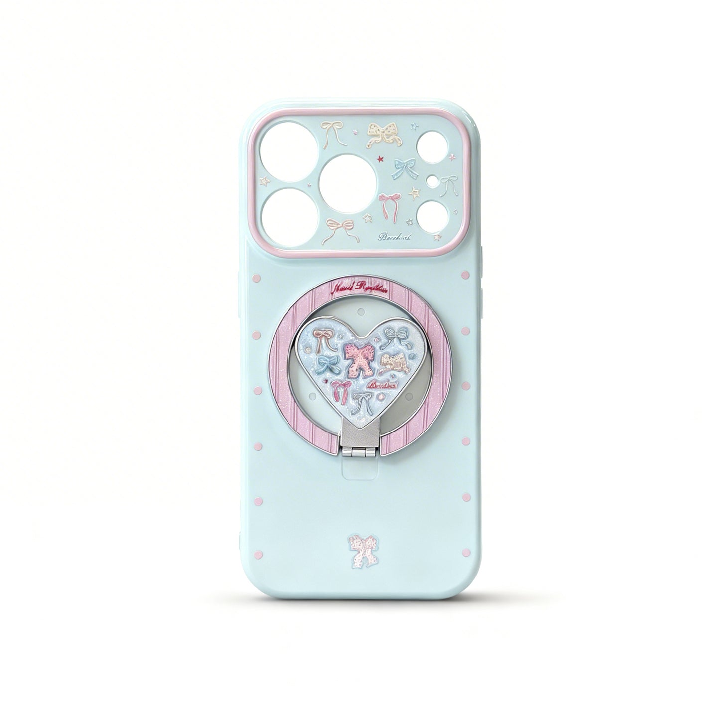Pink Glitter Butterfly Magnetic Stand Phone Case for iPhone
