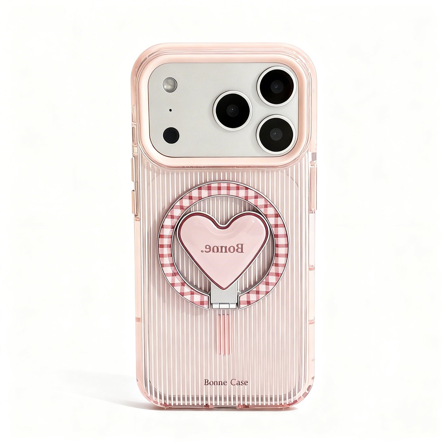 Korean Style Blue and Red Striped Heart Magnetic Phone Case for iPhone