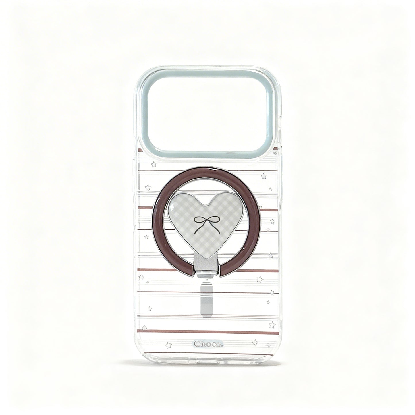 Transparent Star Design Soft Phone Case with Stand for iPhone