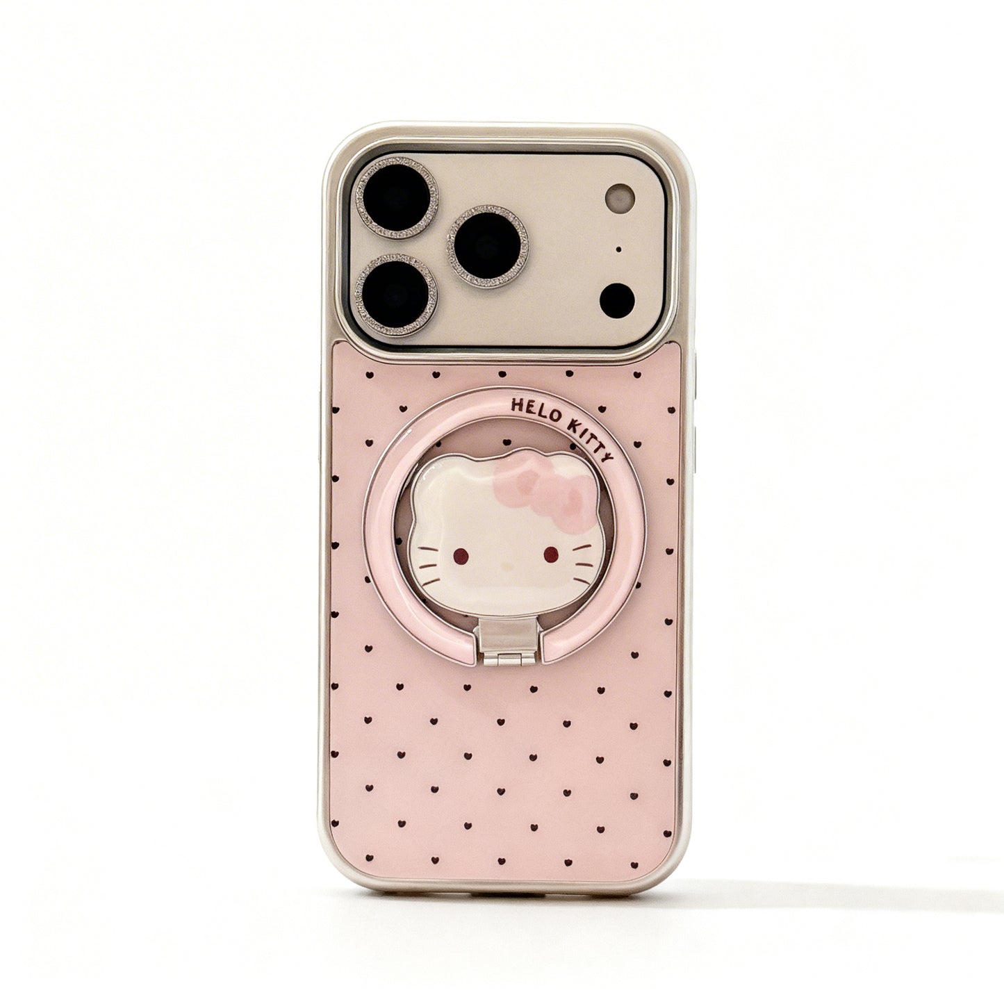Pink Cat Design Magnetic Stand Phone Case for iPhone