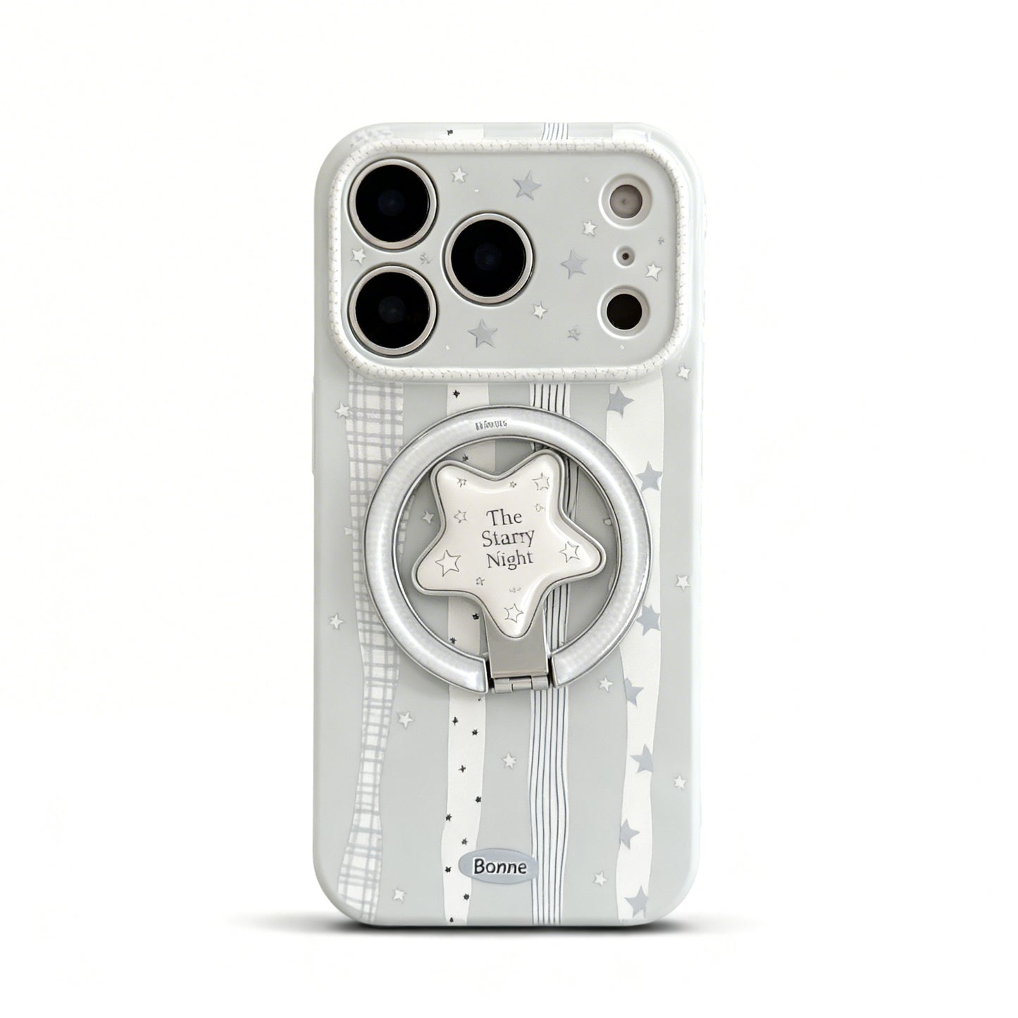 Cream Blue Star Design Shockproof Phone Case for iPhone