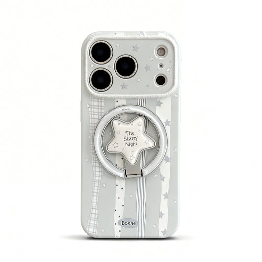 Cream Blue Star Design Shockproof Phone Case for iPhone