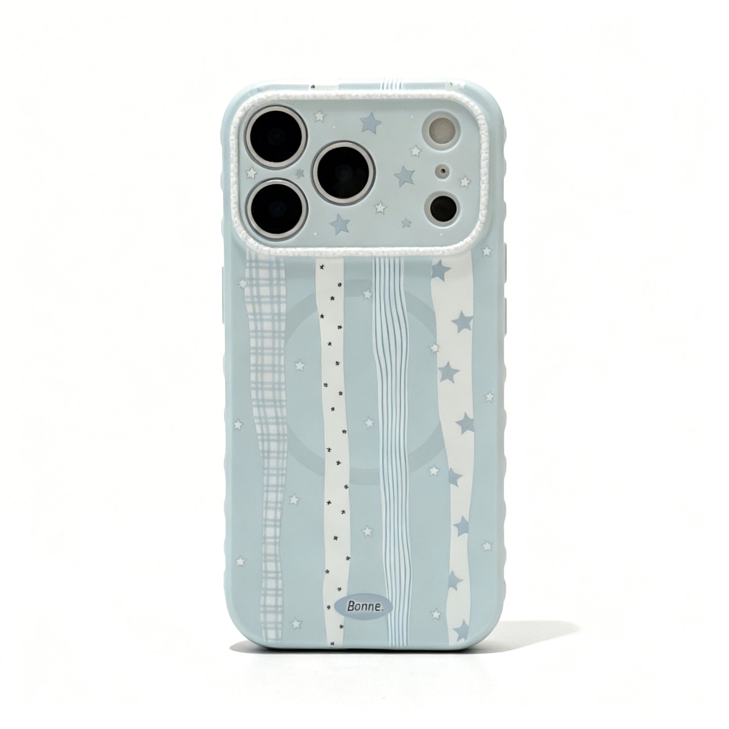 Cream Blue Star Design Shockproof Phone Case for iPhone