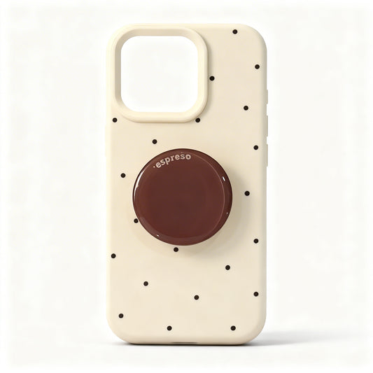 Vintage Cream Polka Dot Soft Phone Case with Stand for iPhone