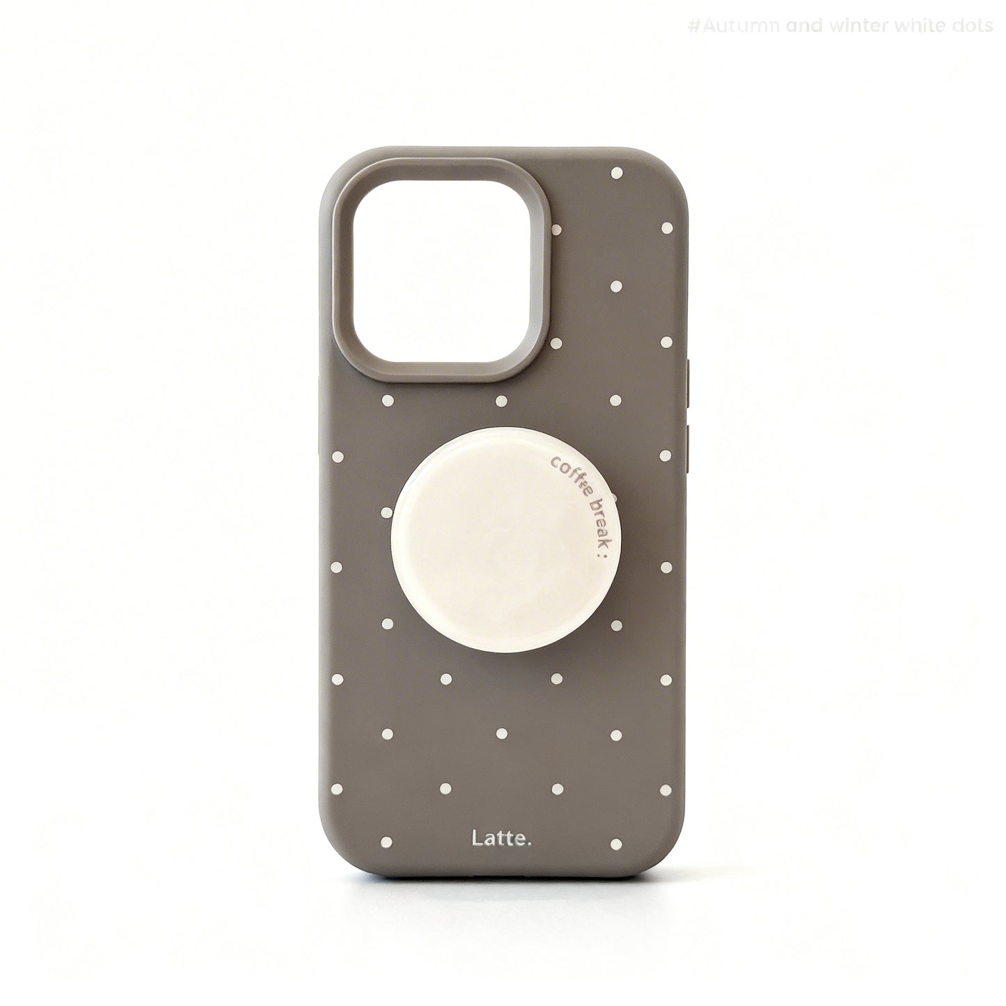 Vintage Cream Polka Dot Soft Phone Case with Stand for iPhone