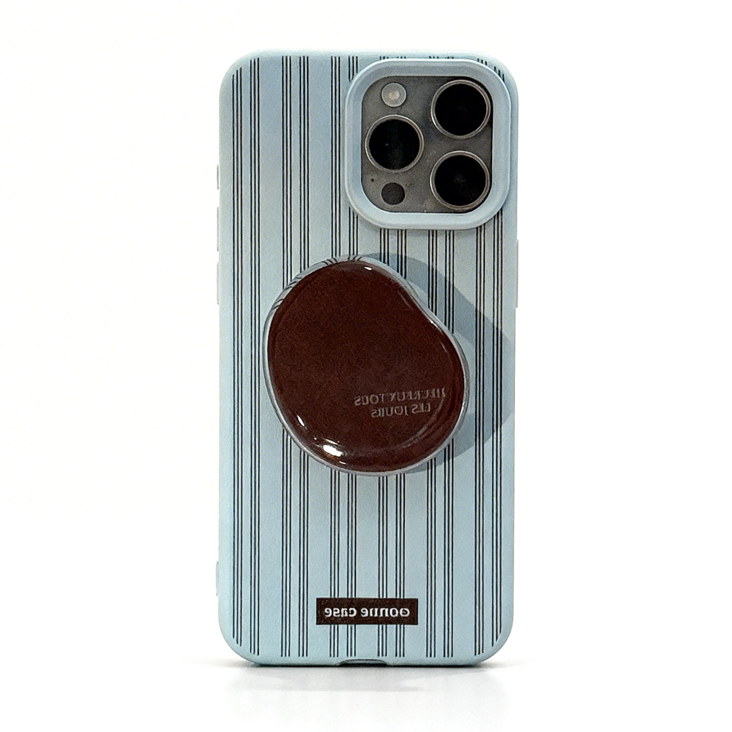 Vintage Brown Stripe Soft Phone Case with Stand for iPhone