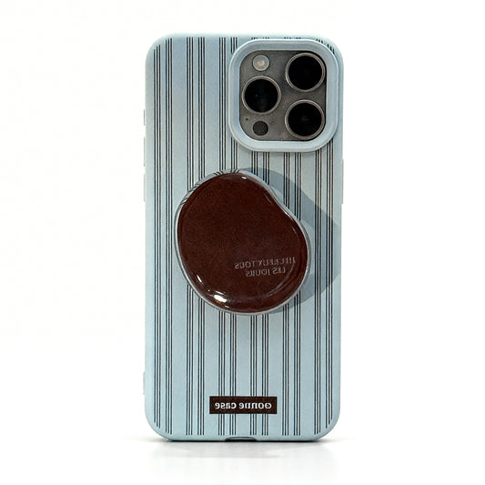 Vintage Brown Stripe Soft Phone Case with Stand for iPhone