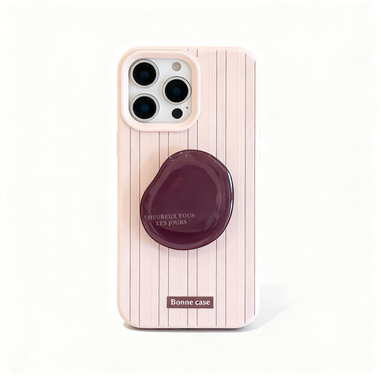 Vintage Brown Stripe Soft Phone Case with Stand for iPhone