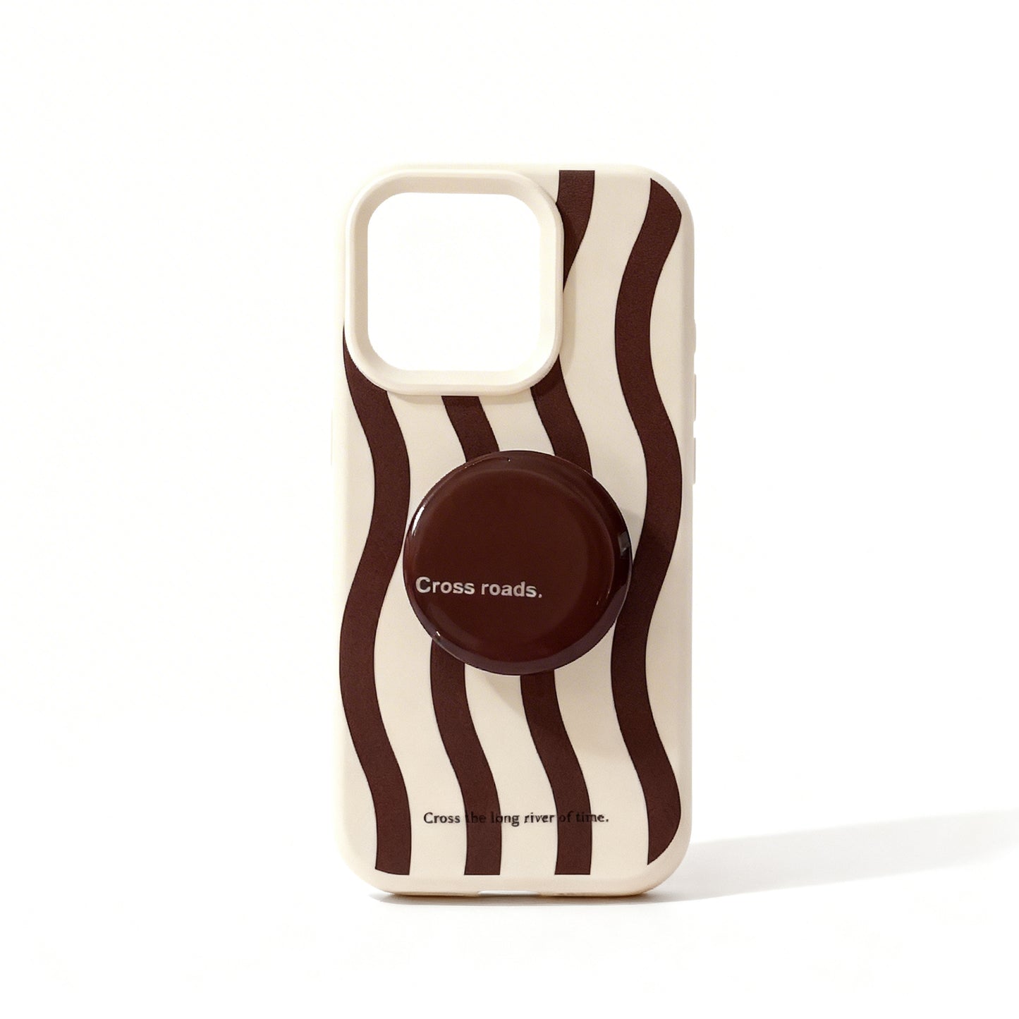 Vintage Brown Stripe Soft Phone Case with Stand for iPhone