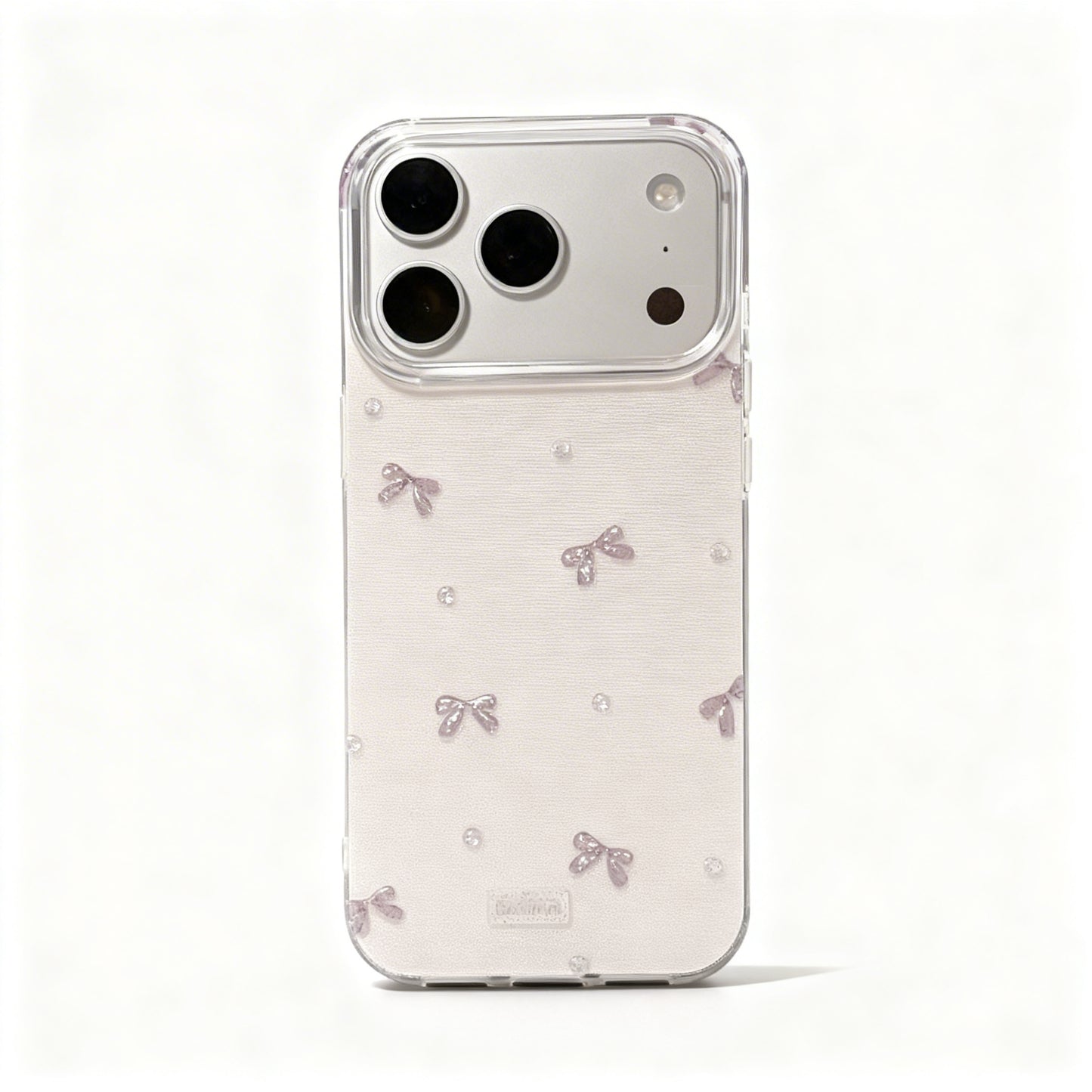 Gray Butterfly Bow Glitter Phone Case for iPhone