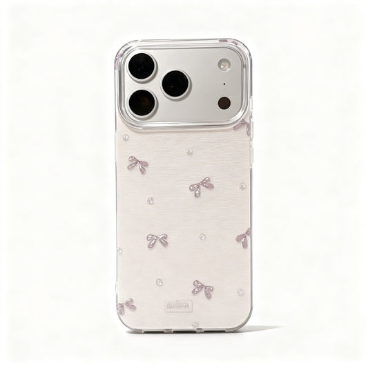 Gray Butterfly Bow Glitter Phone Case for iPhone