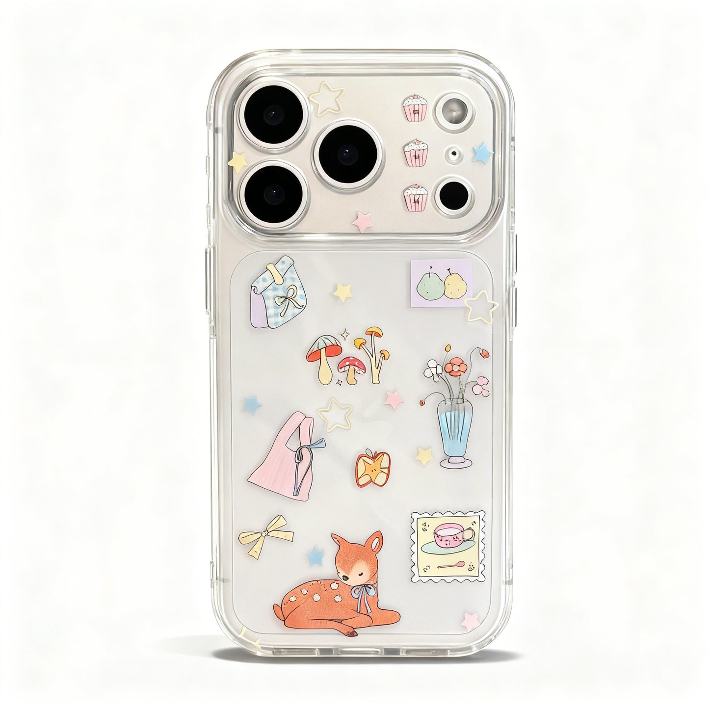 Clear Red Apple Deer Stand Phone Case for iPhone