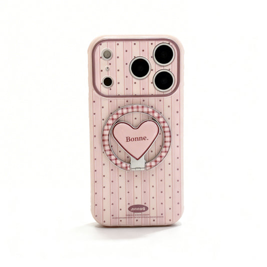 Vintage Red Brown Striped Soft Phone Case with Stand for iPhone