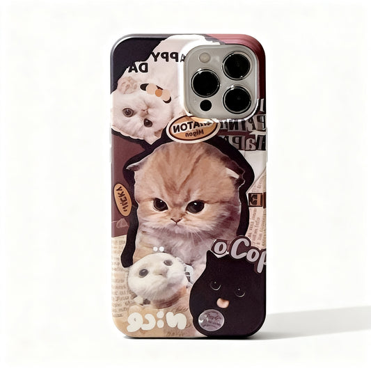 Cute Cat Design Matte Phone Case for iPhone