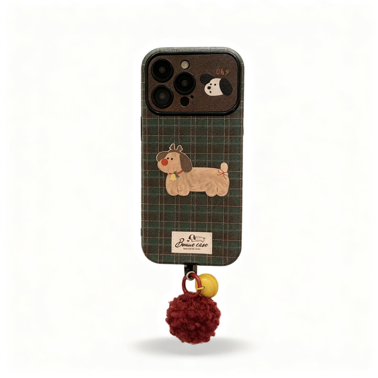 Vintage Plaid Cute Dog Phone Case for iPhone