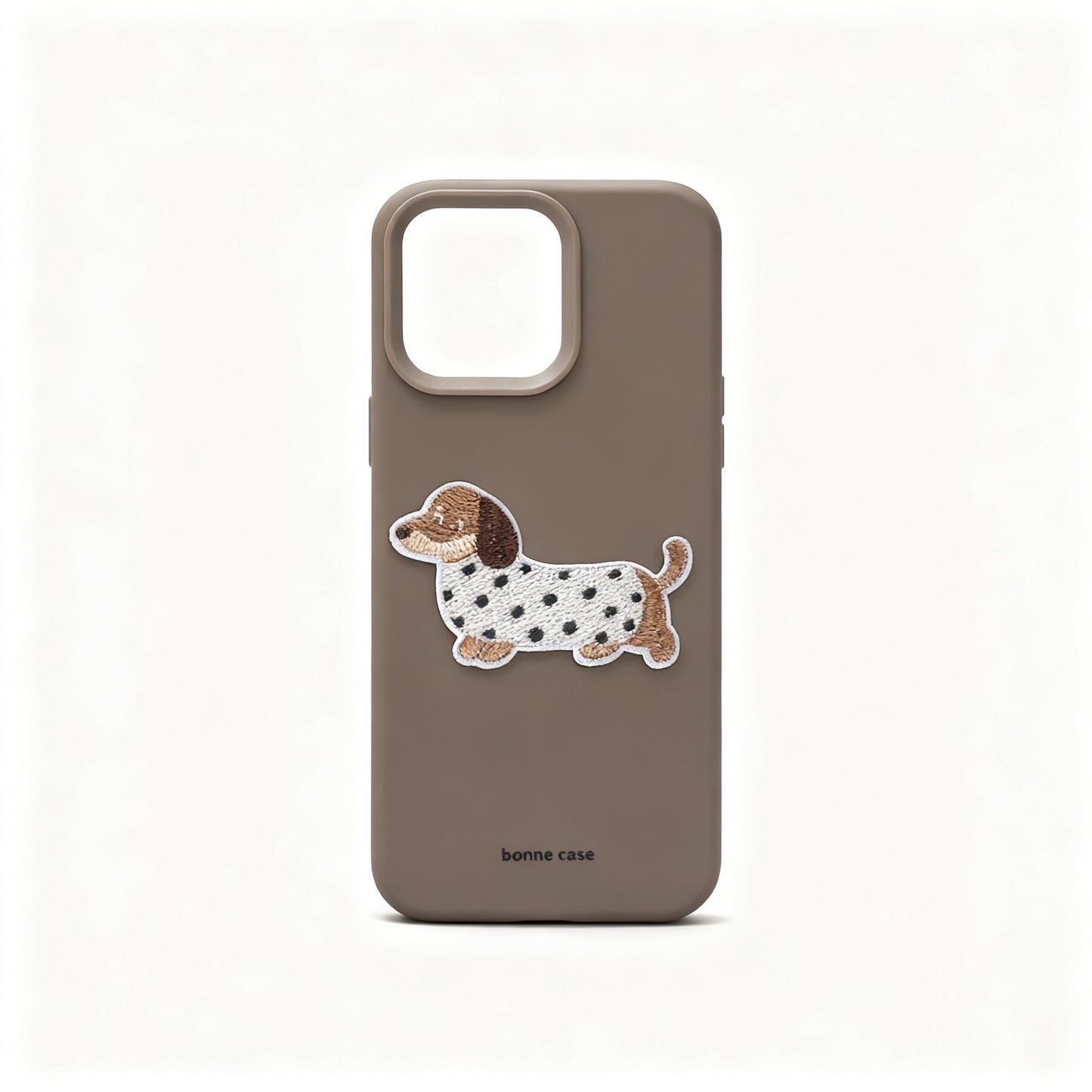 Cute Knit Dog Embroidered Soft Phone Case for iPhone