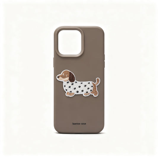 Cute Knit Dog Embroidered Soft Phone Case for iPhone
