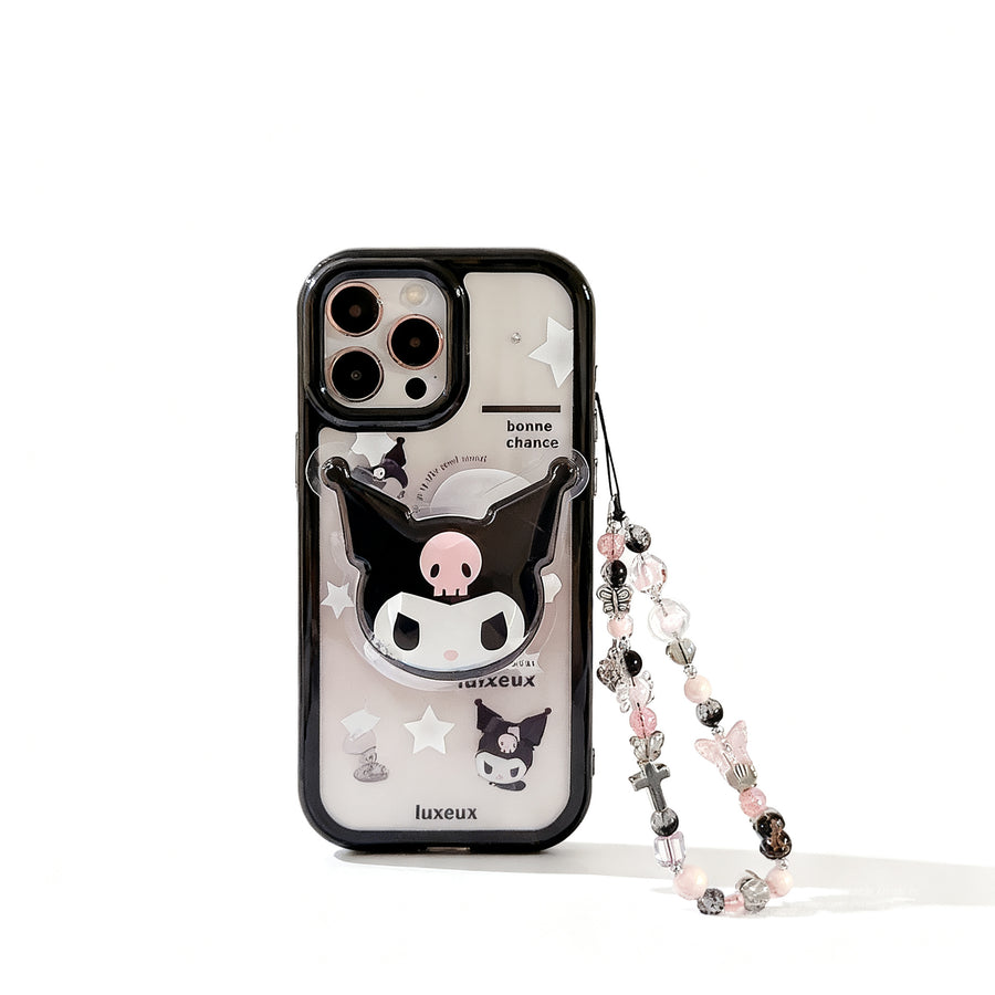 Cute Black Cat Stand Phone Case for iPhone