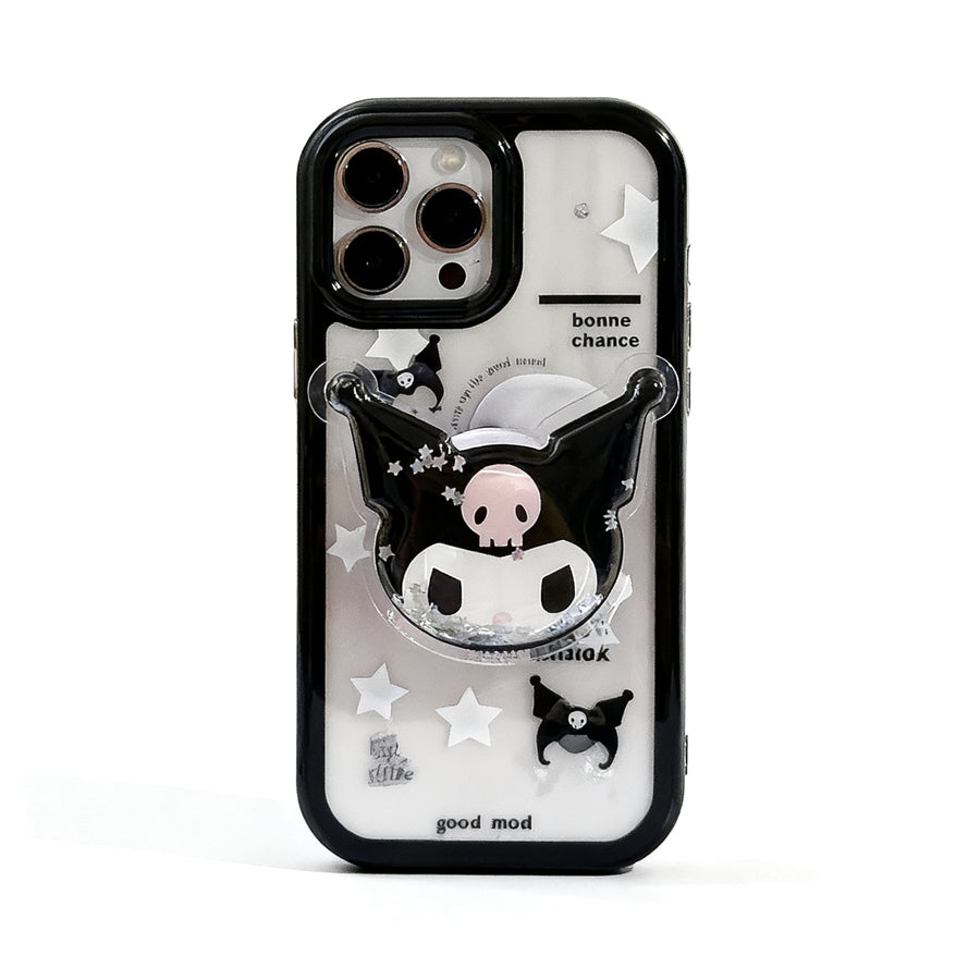Cute Black Cat Stand Phone Case for iPhone