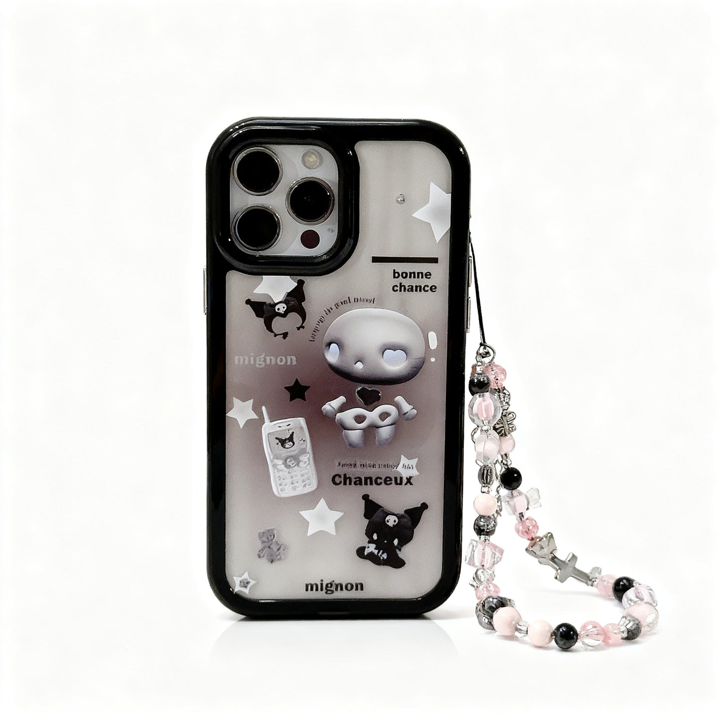 Cute Black Cat Stand Phone Case for iPhone