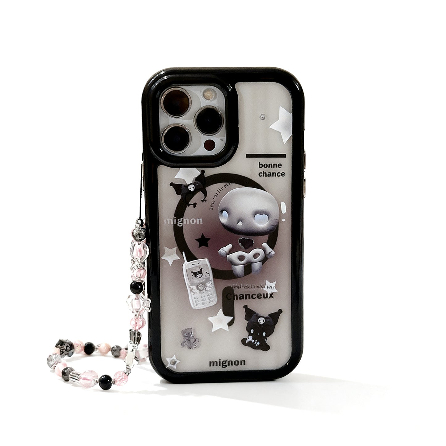 Cute Black Cat Stand Phone Case for iPhone