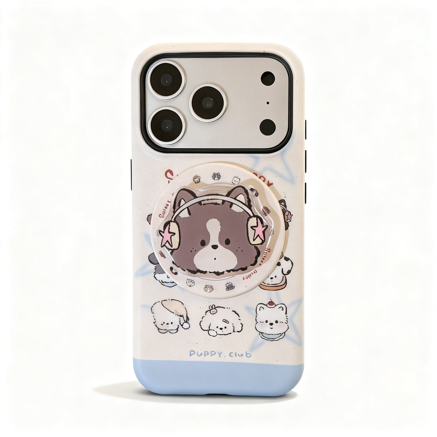 Cute Dog Print Magnetic Stand Phone Case for iPhone