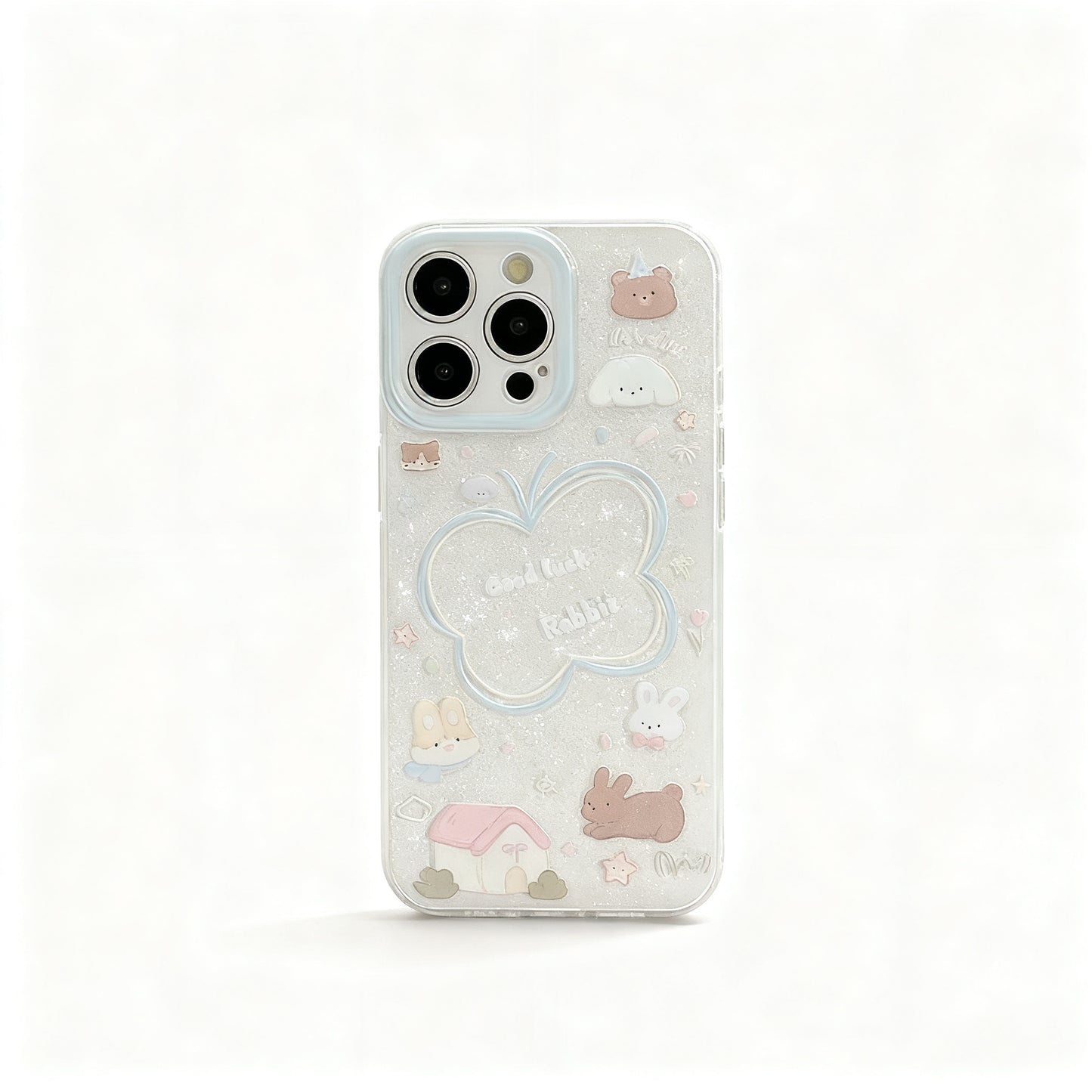 Pink Glitter Butterfly Stand Phone Case for iPhone
