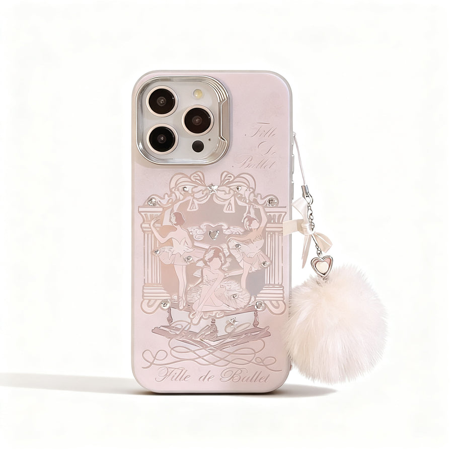 Cute Pink Ballerina Design Soft Phone Case for iPhone